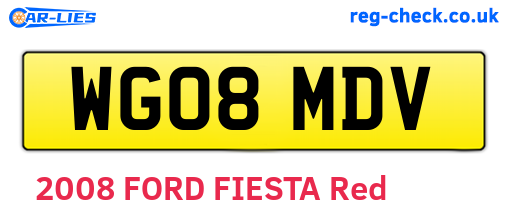 WG08MDV are the vehicle registration plates.