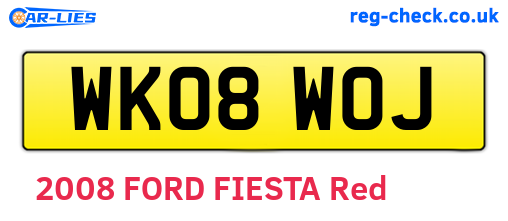 WK08WOJ are the vehicle registration plates.