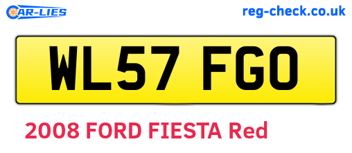 WL57FGO are the vehicle registration plates.