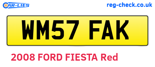 WM57FAK are the vehicle registration plates.