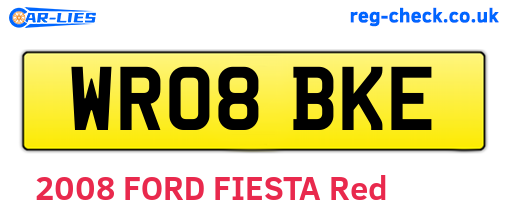 WR08BKE are the vehicle registration plates.