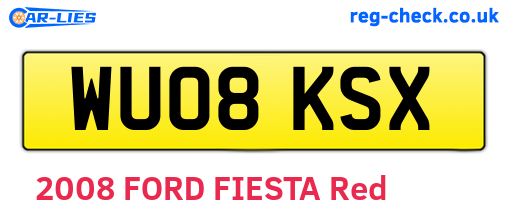 WU08KSX are the vehicle registration plates.