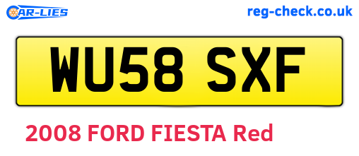 WU58SXF are the vehicle registration plates.