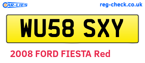 WU58SXY are the vehicle registration plates.