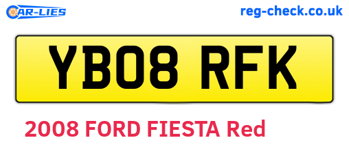 YB08RFK are the vehicle registration plates.