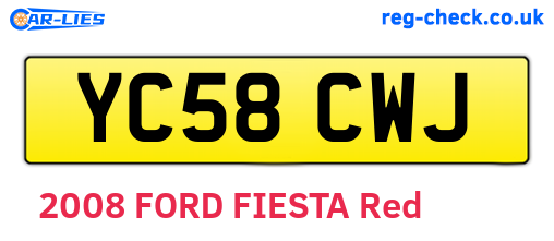 YC58CWJ are the vehicle registration plates.