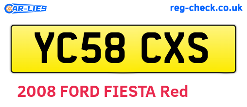 YC58CXS are the vehicle registration plates.