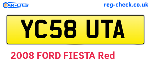 YC58UTA are the vehicle registration plates.