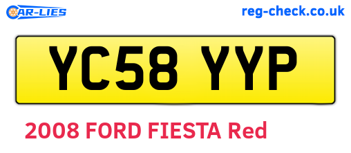 YC58YYP are the vehicle registration plates.