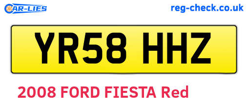 YR58HHZ are the vehicle registration plates.
