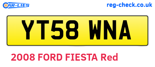 YT58WNA are the vehicle registration plates.