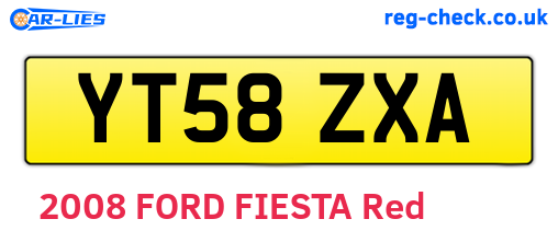YT58ZXA are the vehicle registration plates.