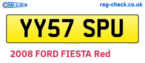 YY57SPU are the vehicle registration plates.