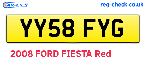 YY58FYG are the vehicle registration plates.