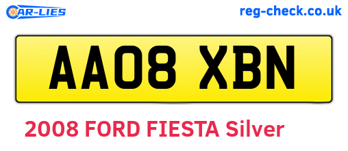 AA08XBN are the vehicle registration plates.