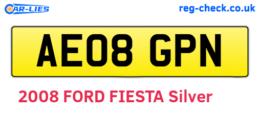 AE08GPN are the vehicle registration plates.
