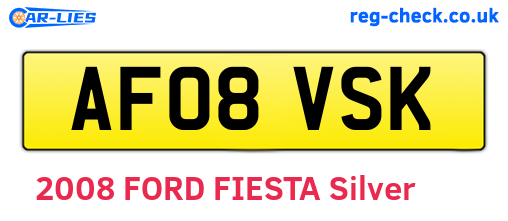 AF08VSK are the vehicle registration plates.