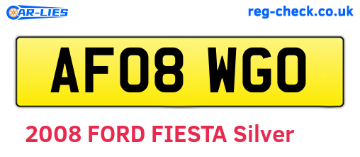 AF08WGO are the vehicle registration plates.