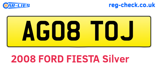 AG08TOJ are the vehicle registration plates.
