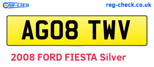 AG08TWV are the vehicle registration plates.