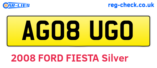 AG08UGO are the vehicle registration plates.