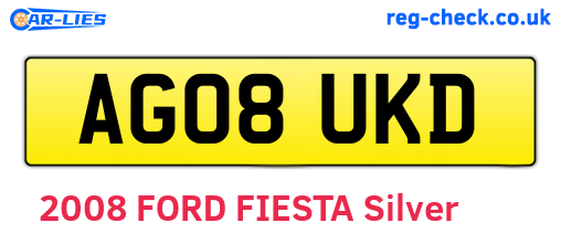 AG08UKD are the vehicle registration plates.