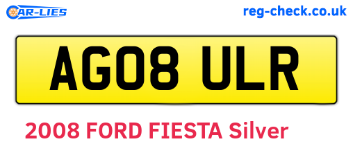 AG08ULR are the vehicle registration plates.