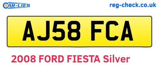 AJ58FCA are the vehicle registration plates.