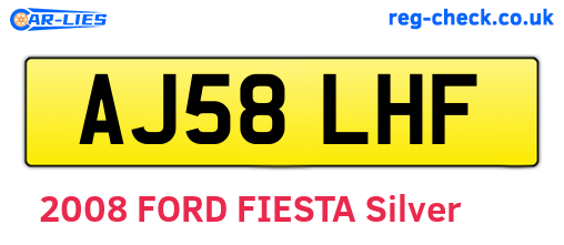 AJ58LHF are the vehicle registration plates.