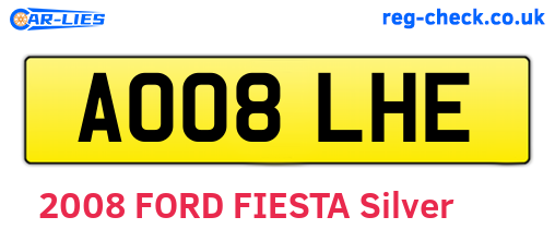 AO08LHE are the vehicle registration plates.