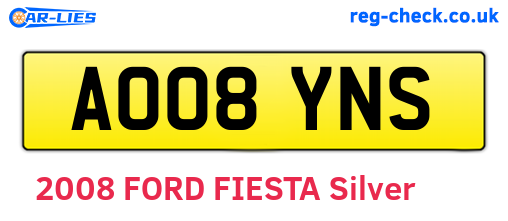 AO08YNS are the vehicle registration plates.