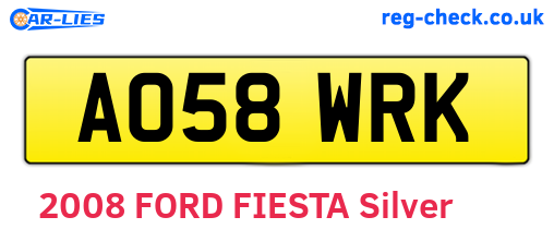 AO58WRK are the vehicle registration plates.