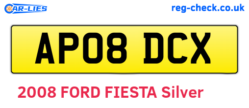 AP08DCX are the vehicle registration plates.