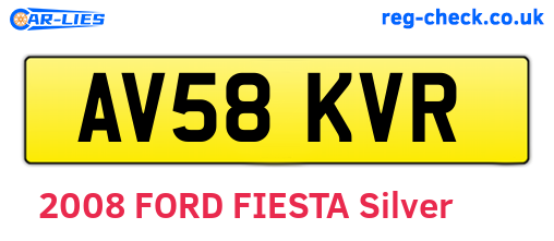 AV58KVR are the vehicle registration plates.
