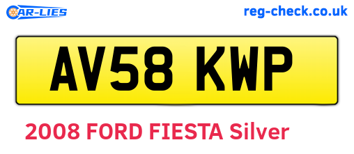 AV58KWP are the vehicle registration plates.