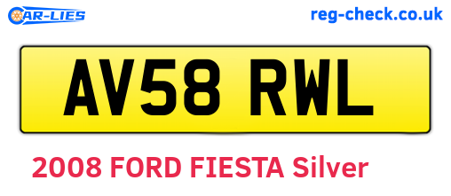 AV58RWL are the vehicle registration plates.