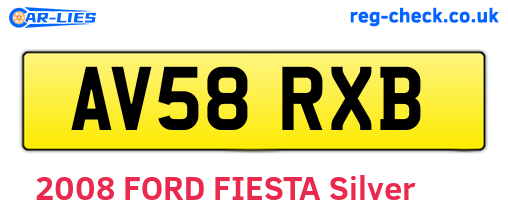 AV58RXB are the vehicle registration plates.