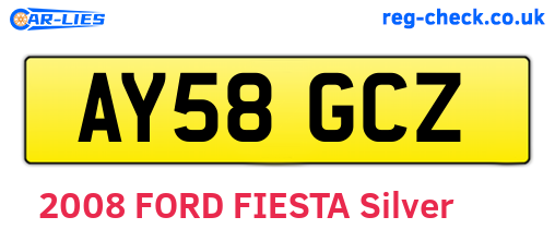 AY58GCZ are the vehicle registration plates.