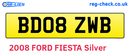 BD08ZWB are the vehicle registration plates.