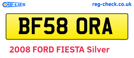 BF58ORA are the vehicle registration plates.