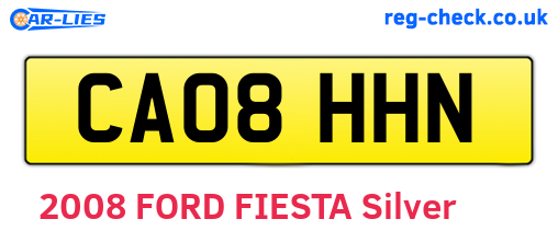 CA08HHN are the vehicle registration plates.