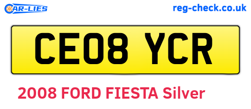 CE08YCR are the vehicle registration plates.