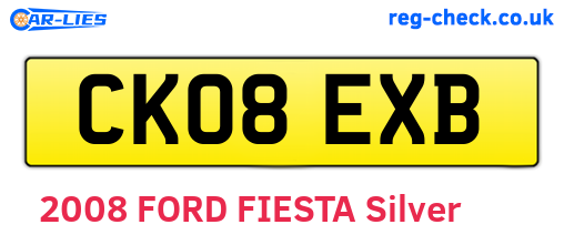 CK08EXB are the vehicle registration plates.