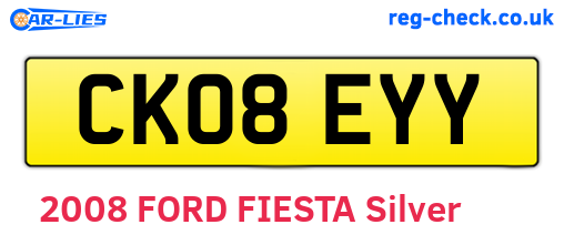 CK08EYY are the vehicle registration plates.