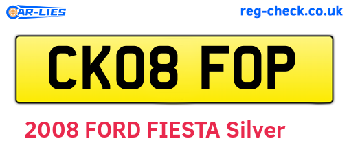 CK08FOP are the vehicle registration plates.