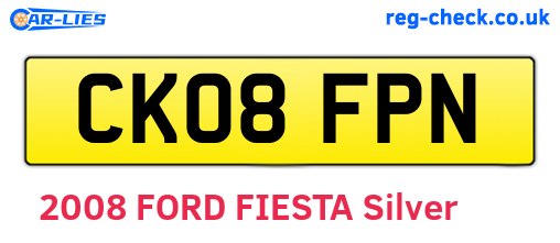 CK08FPN are the vehicle registration plates.