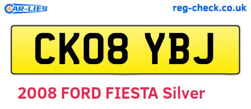 CK08YBJ are the vehicle registration plates.
