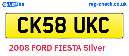 CK58UKC are the vehicle registration plates.