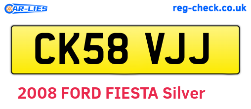 CK58VJJ are the vehicle registration plates.