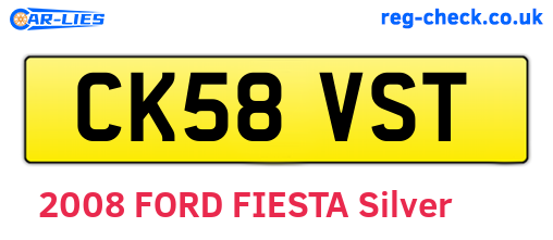 CK58VST are the vehicle registration plates.